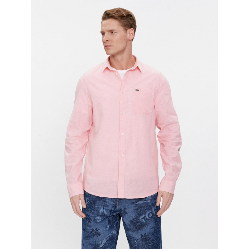 Chemise en lin regular blend rose homme - Tommy Jeans