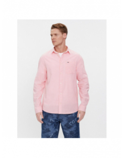 Chemise en lin regular blend rose homme - Tommy Jeans