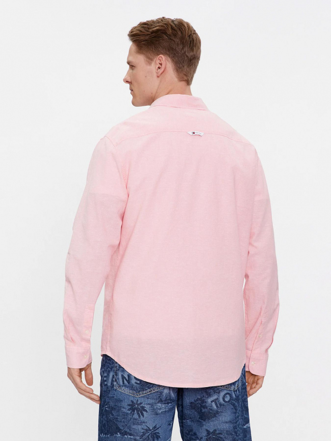 Chemise en lin regular blend rose homme - Tommy Jeans