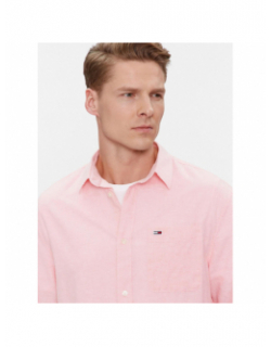 Chemise en lin regular blend rose homme - Tommy Jeans