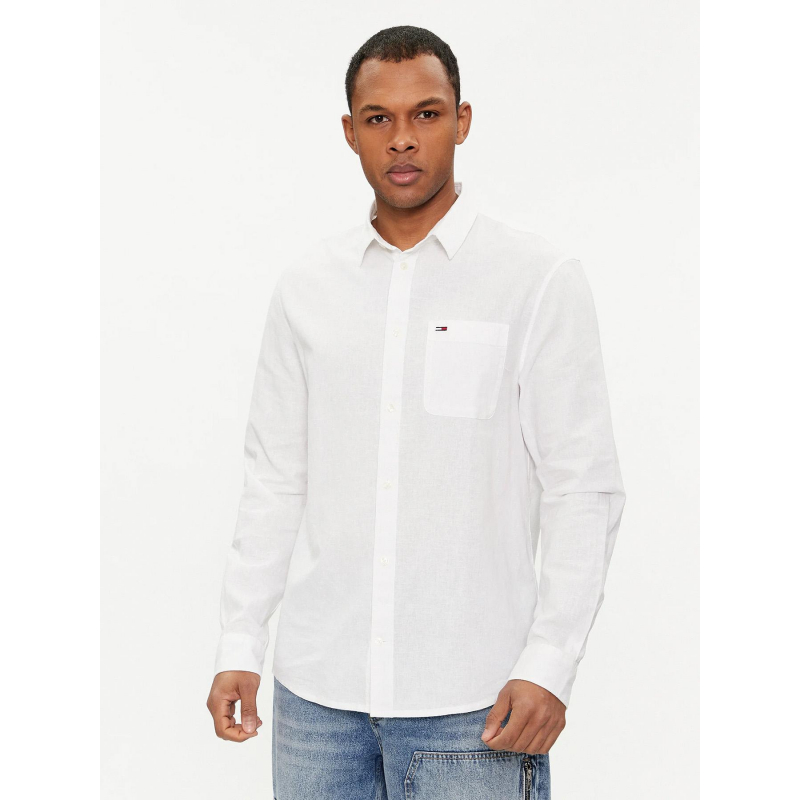 Chemise en lin regular blend blanc homme - Tommy Jeans