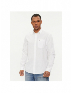 Chemise en lin regular blend blanc homme - Tommy Jeans