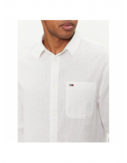 Chemise en lin regular blend blanc homme - Tommy Jeans