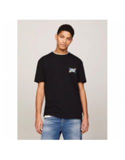 T-shirt regular logo à fleurs noir homme - Tommy Jeans