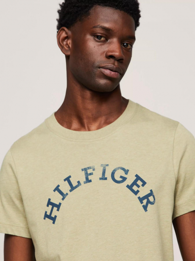 T-shirt arched logo beige homme - Tommy Hilfiger