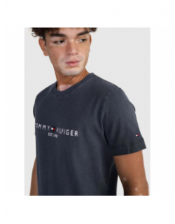 T-shirt logo garment dye bleu marine homme - Tommy Hilfiger