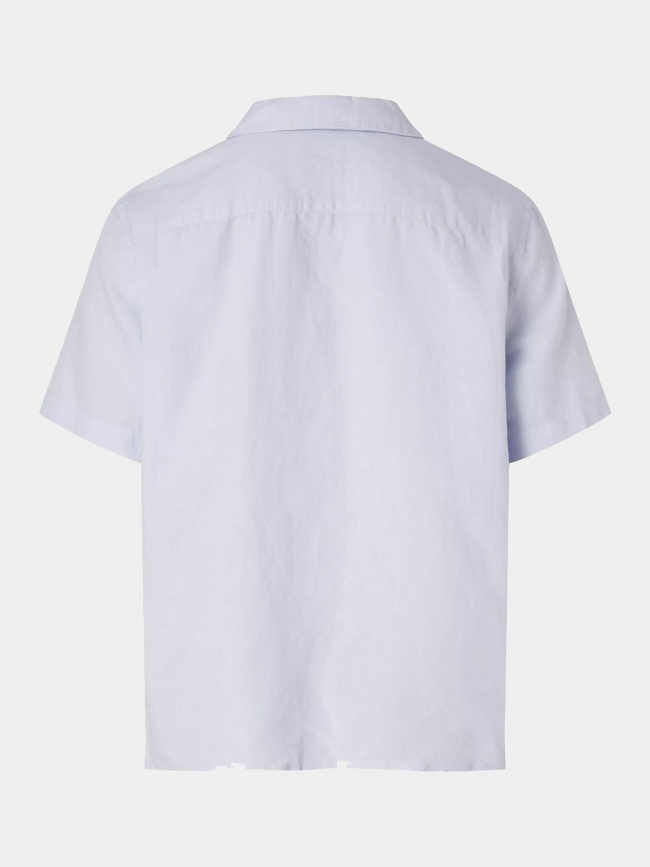 Chemise en lin cuban bleu clair homme - Calvin Klein