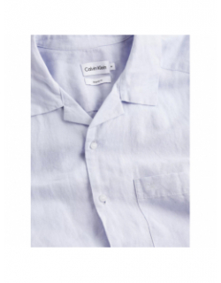 Chemise en lin cuban bleu clair homme - Calvin Klein