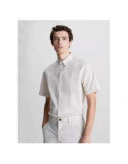 Chemise poplin stretch beige homme - Calvin Klein