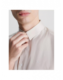 Chemise poplin stretch beige homme - Calvin Klein