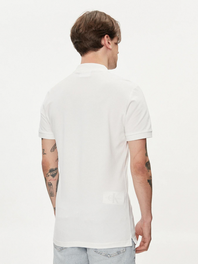 Polo embro badge blanc homme - Calvin Klein Jeans