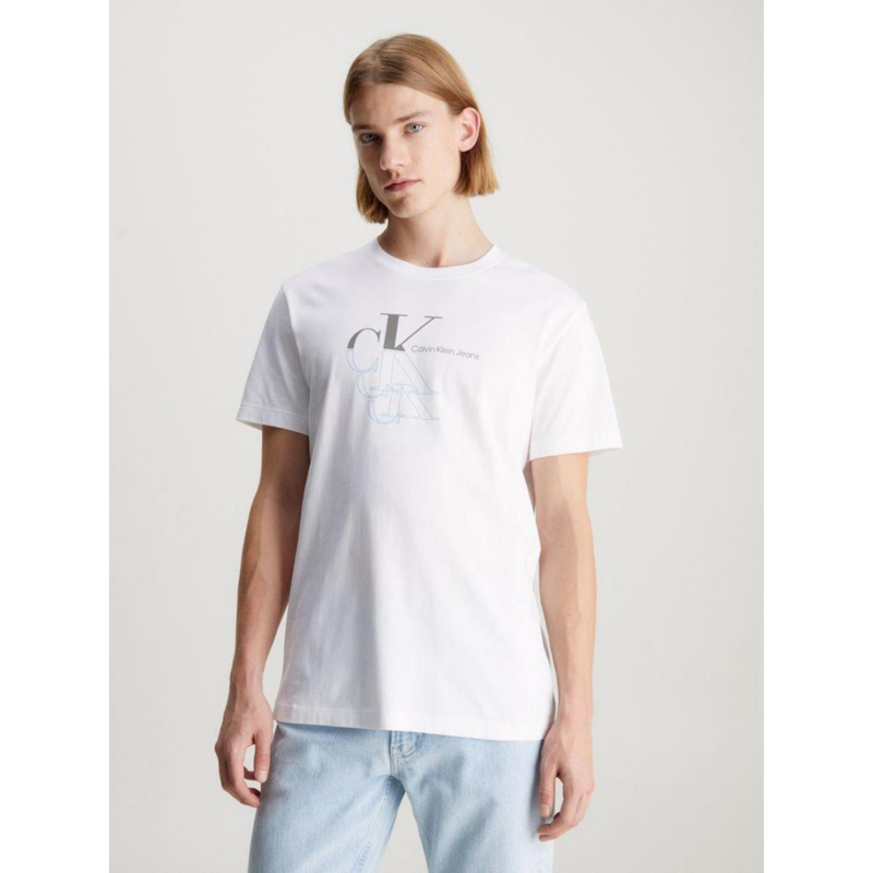 T-shirt monogram echo graphi blanc homme - Calvin Klein Jeans