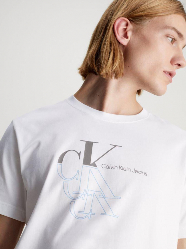 T-shirt monogram echo graphi blanc homme - Calvin Klein Jeans