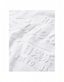 T-shirt vintage logo relief optic blanc homme - Superdry