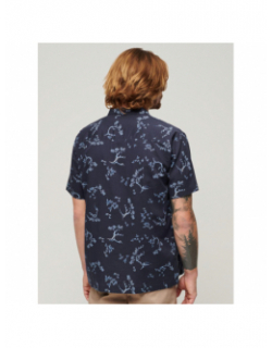 Chemise manches courtes beach shirt fleur indigo homme - Superdry