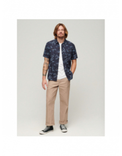 Chemise manches courtes beach shirt fleur indigo homme - Superdry