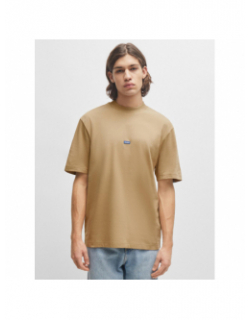 T-shirt uni logo nieros beige homme - Hugo