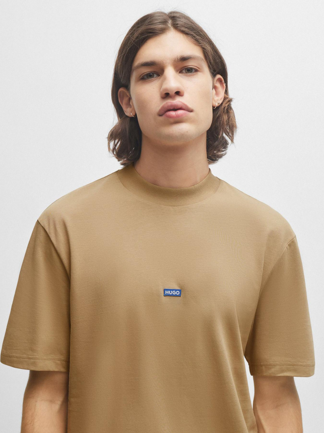 T-shirt uni logo nieros beige homme - Hugo