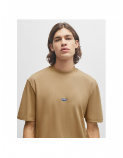 T-shirt uni logo nieros beige homme - Hugo