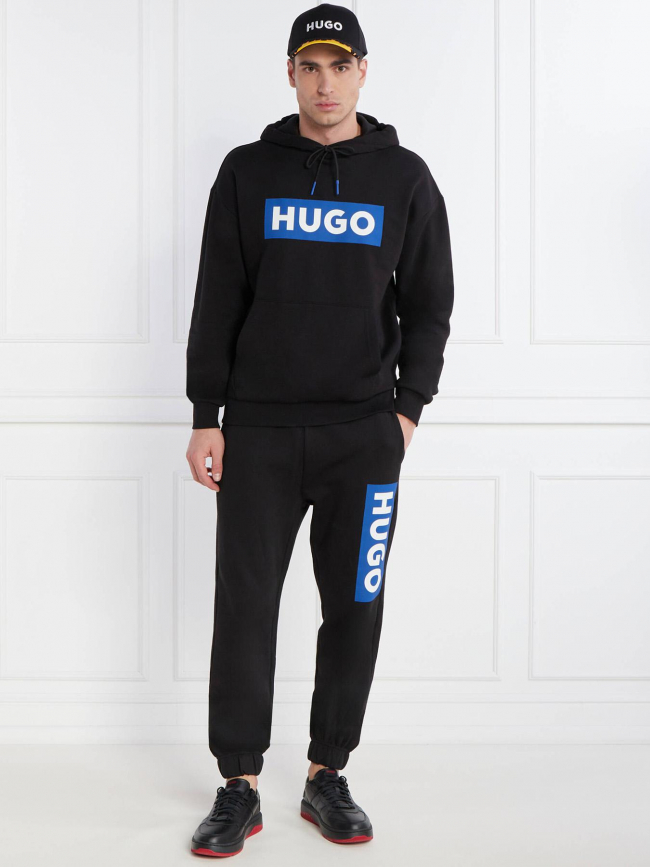 Sweat à capuche nalves noir bleu homme - Hugo