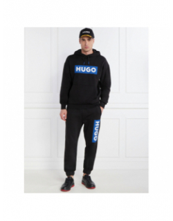 Sweat à capuche nalves noir bleu homme - Hugo