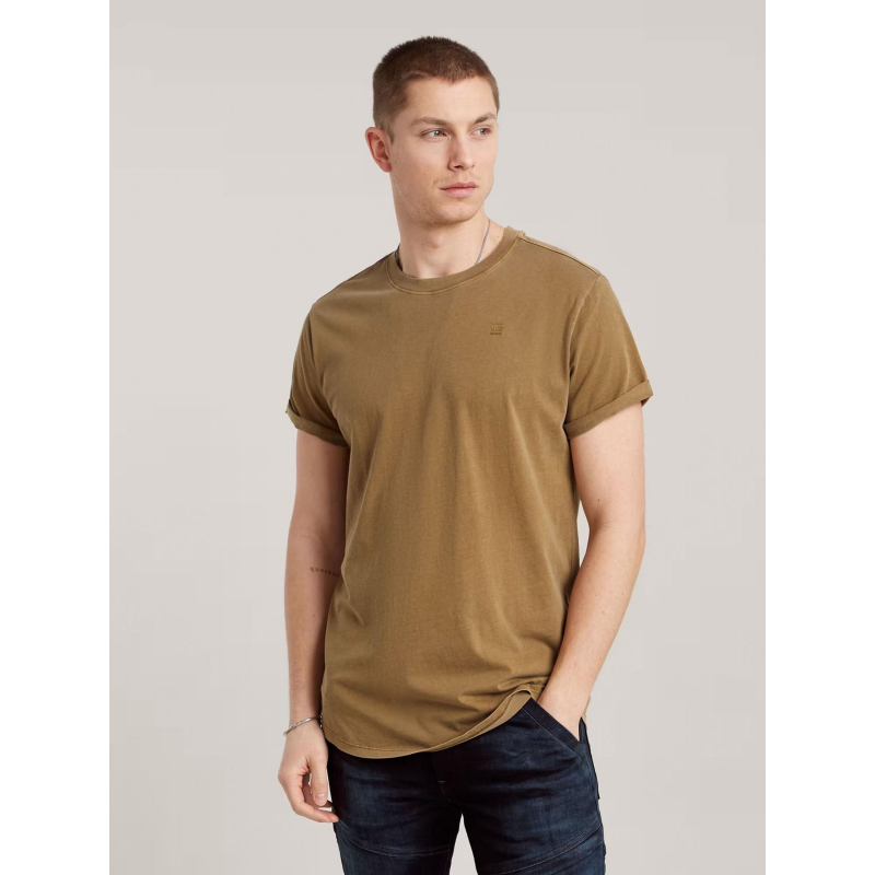 T-shirt uni lash marron homme - G Star