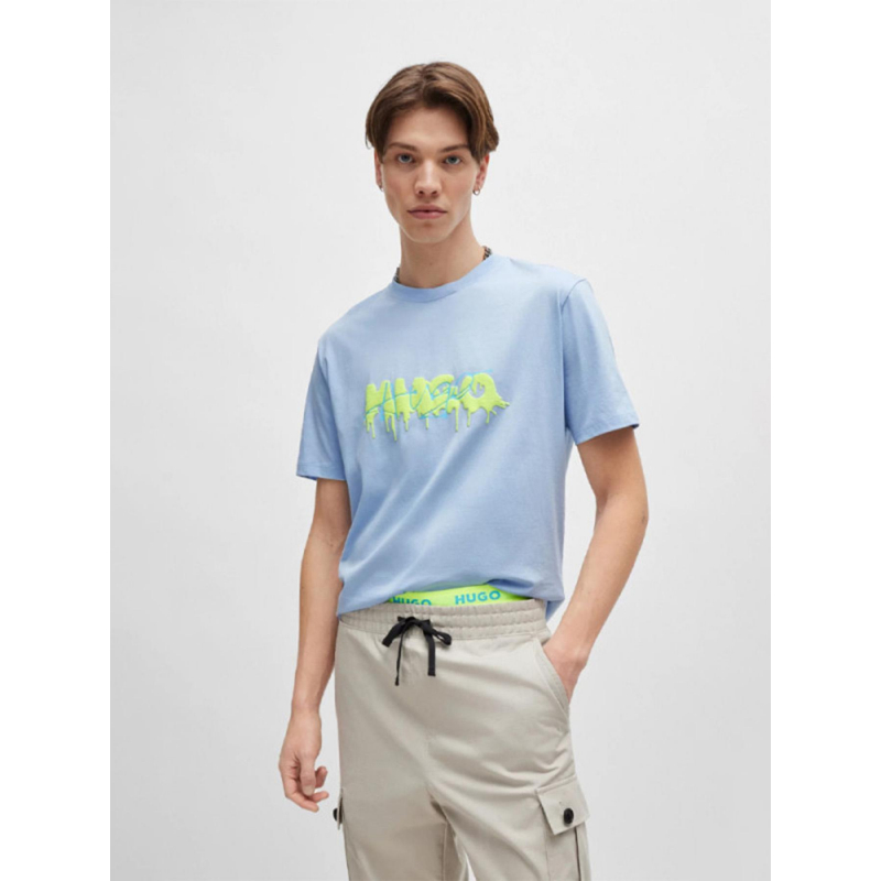 T-shirt logo graffiti dacation bleu homme - Hugo
