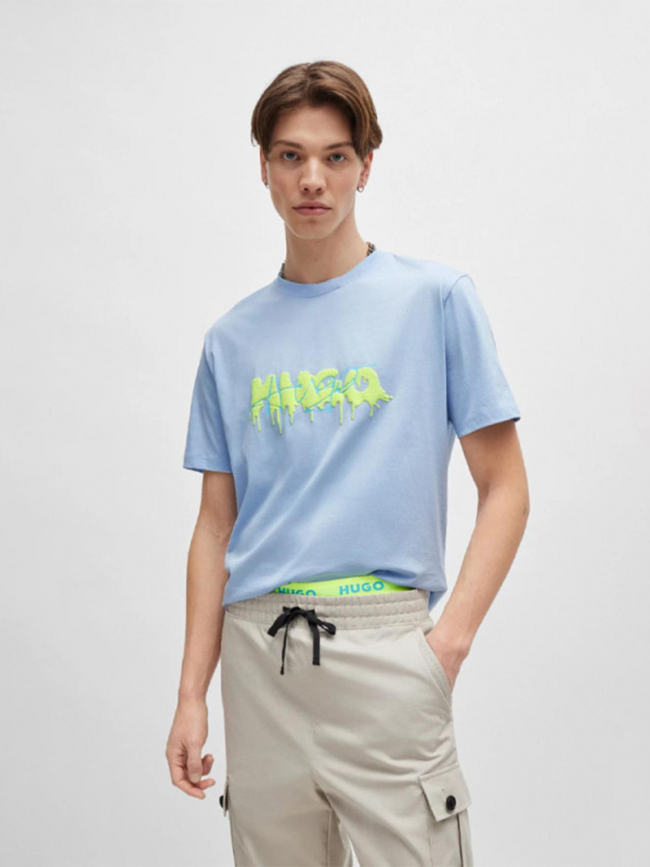T-shirt logo graffiti dacation bleu homme - Hugo