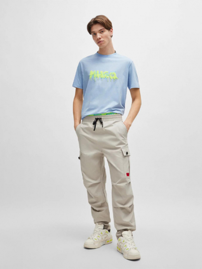T-shirt logo graffiti dacation bleu homme - Hugo