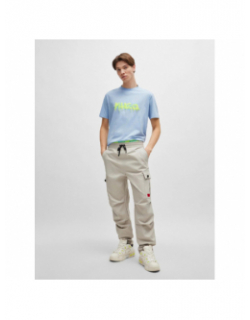 T-shirt logo graffiti dacation bleu homme - Hugo
