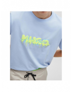 T-shirt logo graffiti dacation bleu homme - Hugo