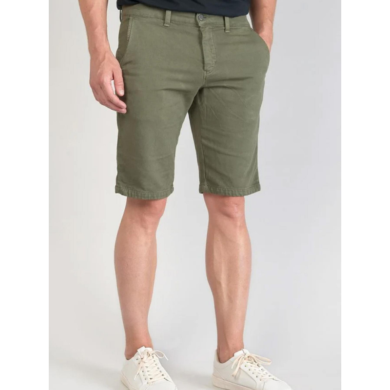 Short chino jogg swoop kaki homme - Le Temps Des Cerises