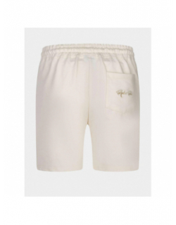 Short jogging logo brodé uni beige homme - Project X Paris