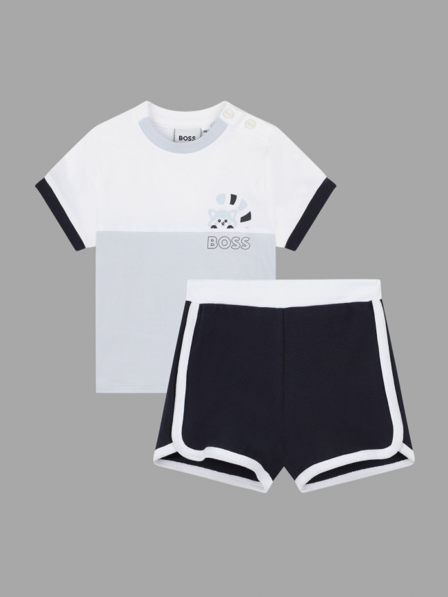 Ensemble t-shirt short ciel bébé - Boss