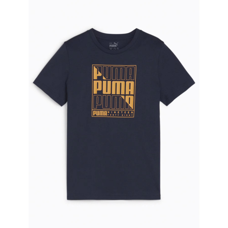 T-shirt graf wording bleu marine enfant - Puma