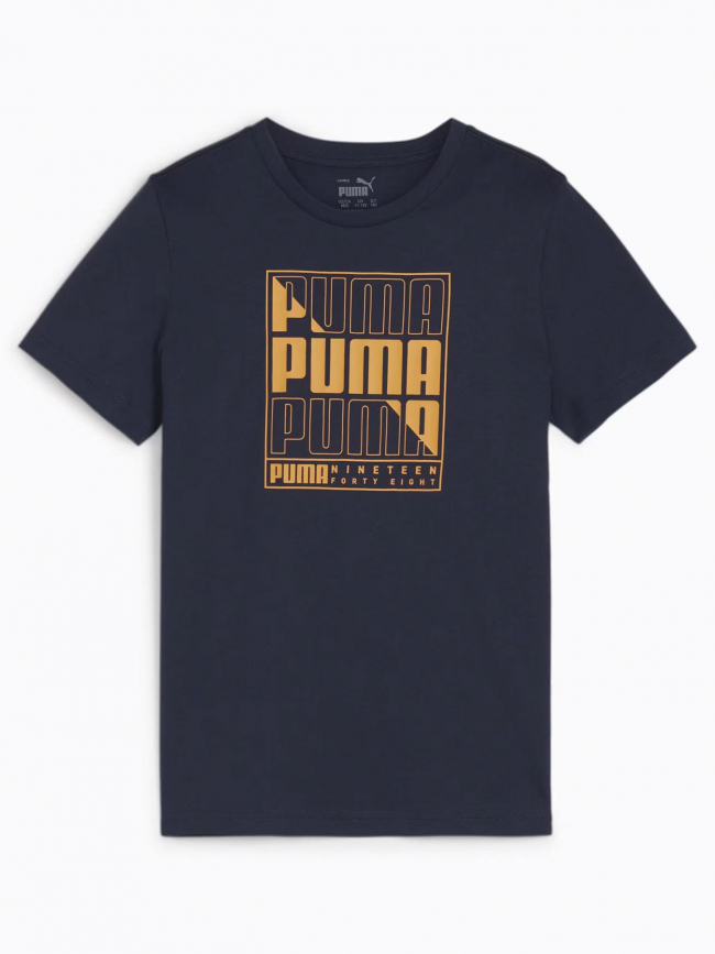 T-shirt graf wording bleu marine enfant - Puma