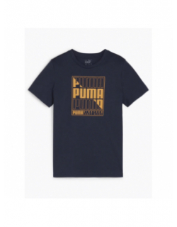 T-shirt graf wording bleu marine enfant - Puma