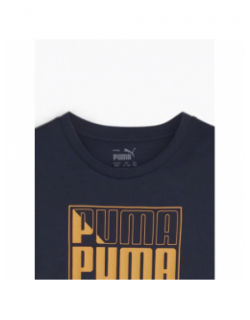 T-shirt graf wording bleu marine enfant - Puma