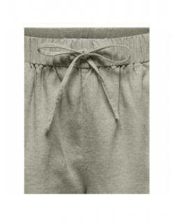 Short caro en lin pull-up vert femme - Only