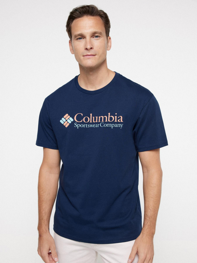 T-shirt basic logo short sleeve bleu marine homme - Columbia