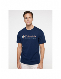 T-shirt basic logo short sleeve bleu marine homme - Columbia