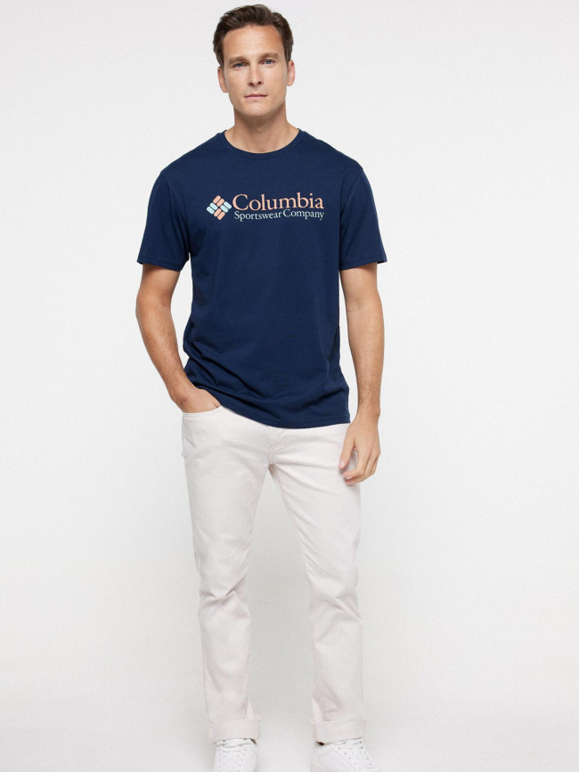 T-shirt basic logo short sleeve bleu marine homme - Columbia