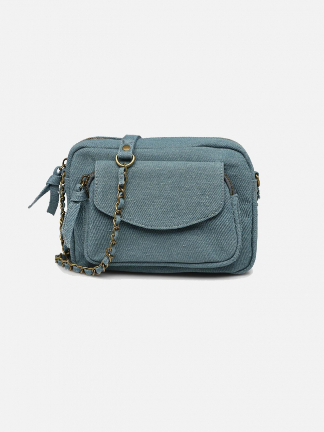 Sac bandoulière pcodette denim bleu femme - Pieces