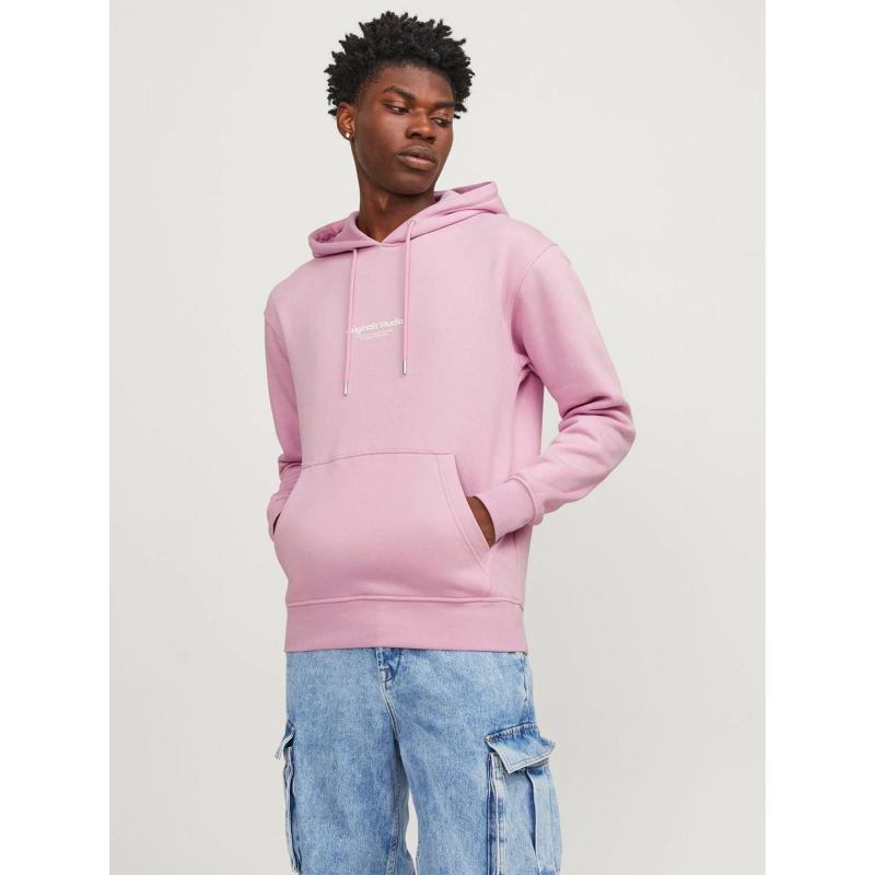 Sweat à capuche jorvesterbro rose homme - Jack & Jones