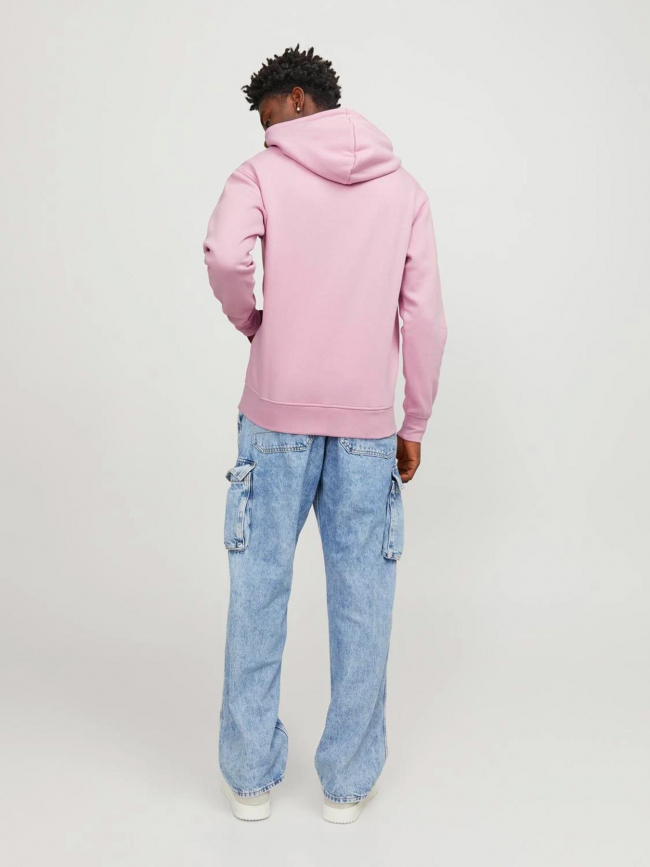 Sweat à capuche jorvesterbro rose homme - Jack & Jones