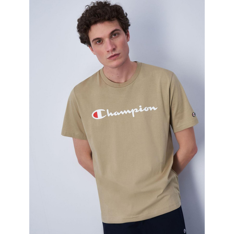 T-shirt crewneck logo beige homme - Champion