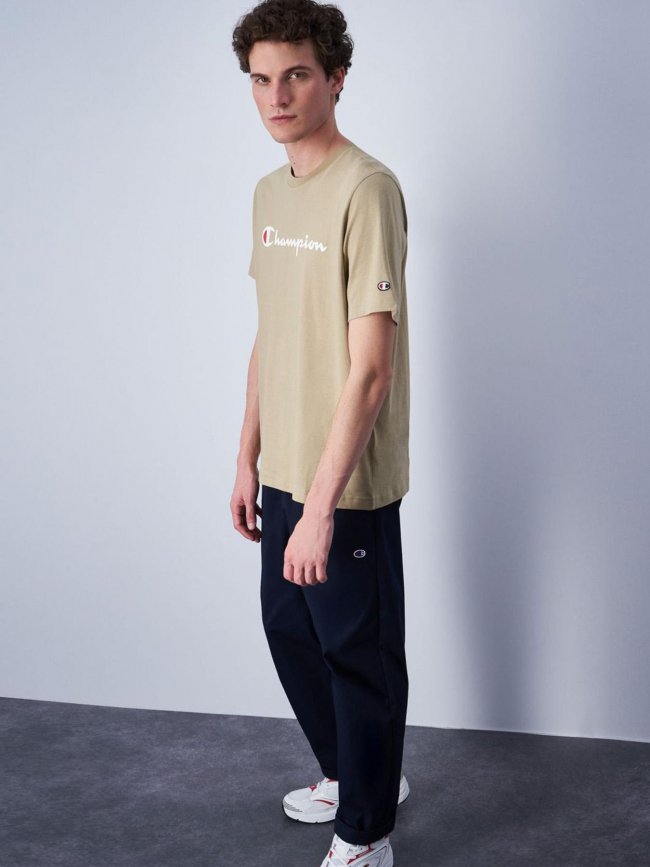 T-shirt crewneck logo beige homme - Champion