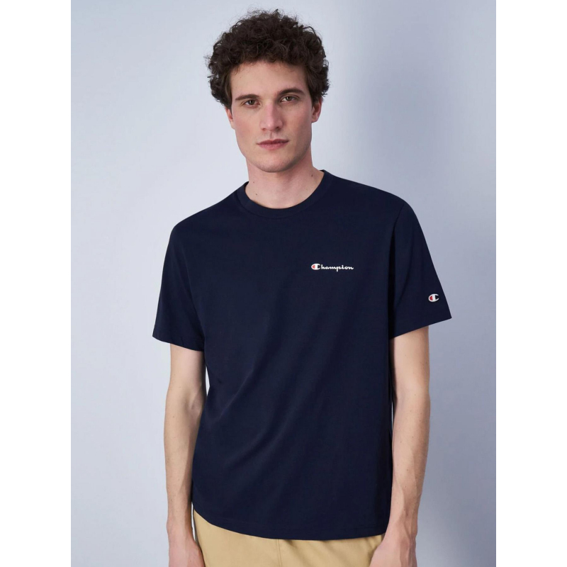 T-shirt crewneck logo bleu marine homme - Champion