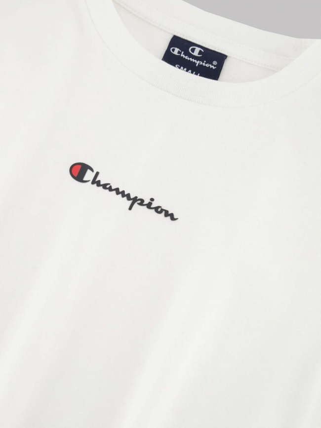 T-shirt crewneck imprimé logo blanc enfant - Champion