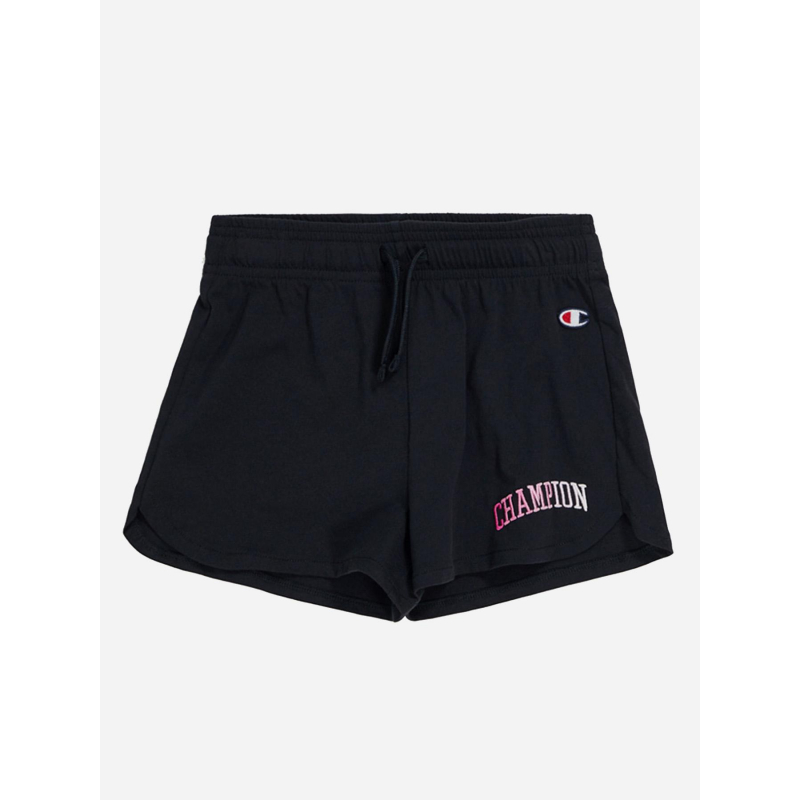 Short logo dégradé rose court noir fille - Champion